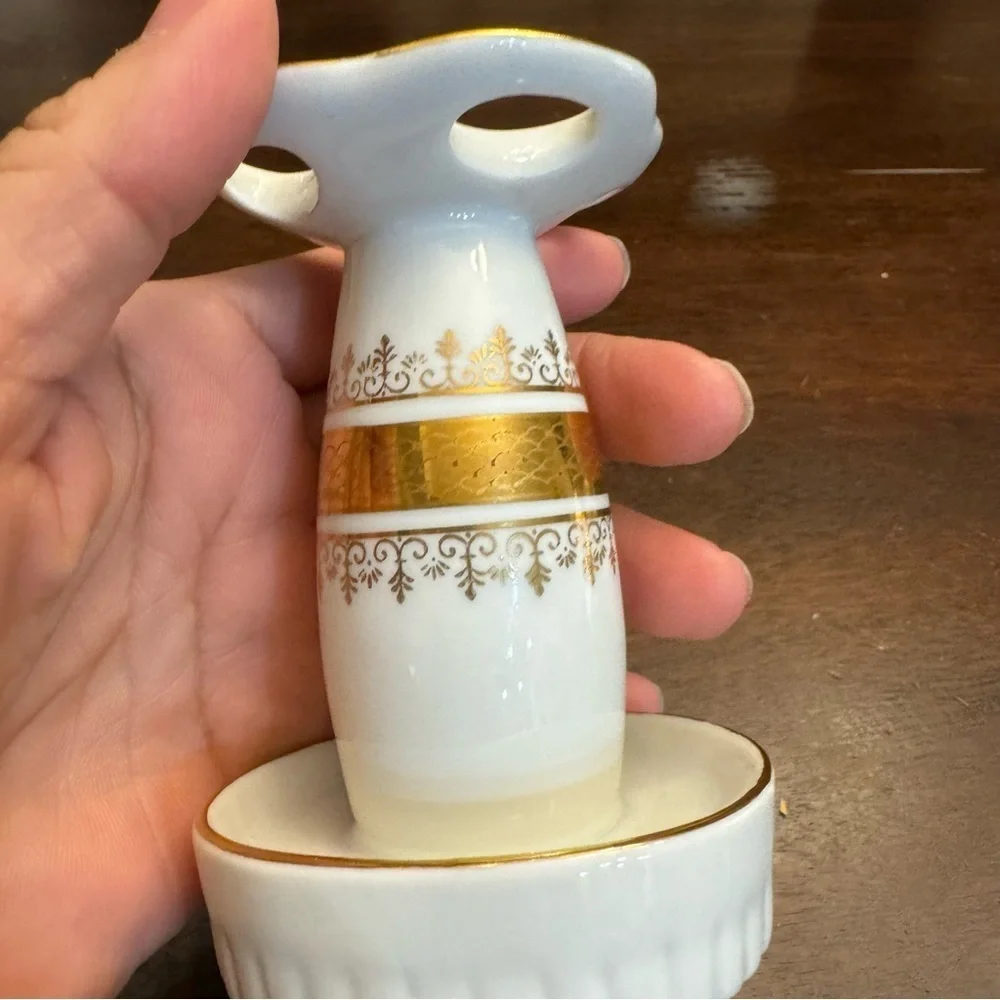 Porcelain Toothbrush Holder Regal Gold Andre Richard Made in Japan Vintage